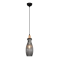 Suspension sur câble BOTTLE 1xE14/4W/230V verre fumé