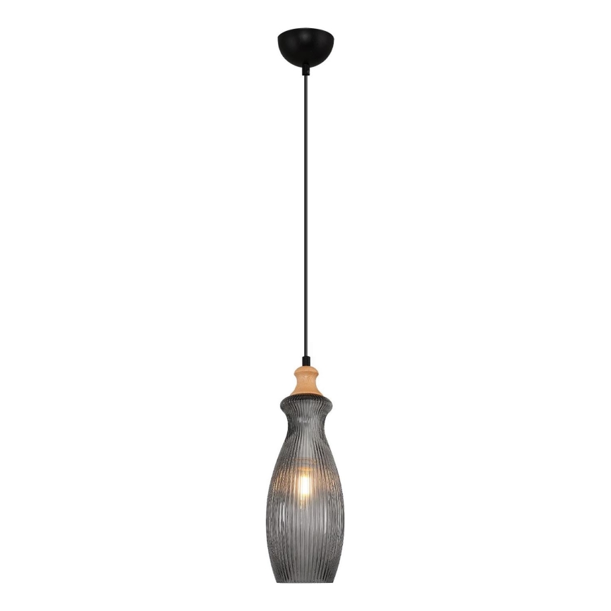 Suspension sur câble BOTTLE 1xE14/4W/230V verre fumé