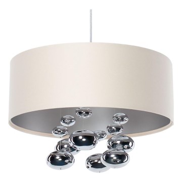 Suspension sur câble BUBBLE 1xE27/60W/230V Ø 40 cm beige