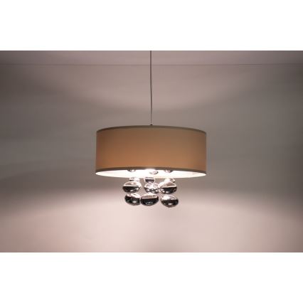 Suspension sur câble BUBBLE 1xE27/60W/230V Ø 40 cm beige