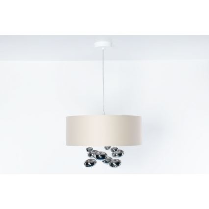 Suspension sur câble BUBBLE 1xE27/60W/230V Ø 40 cm beige