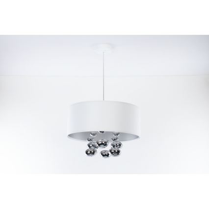 Suspension sur câble BUBBLE 1xE27/60W/230V Ø 40 cm blanc