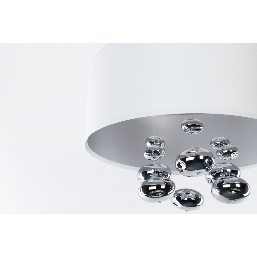 Suspension sur câble BUBBLE 1xE27/60W/230V Ø 40 cm blanc