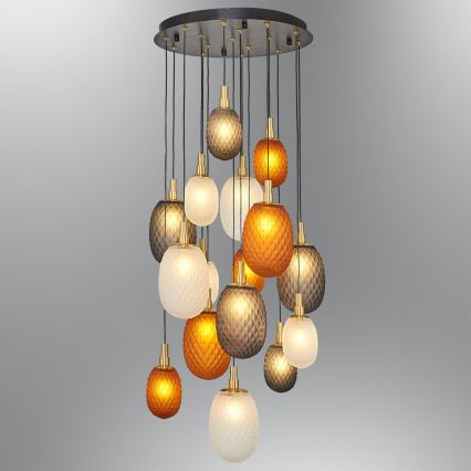 Suspension sur câble CACTUS 16xG9/5W/230V cuivré/gris/blanc