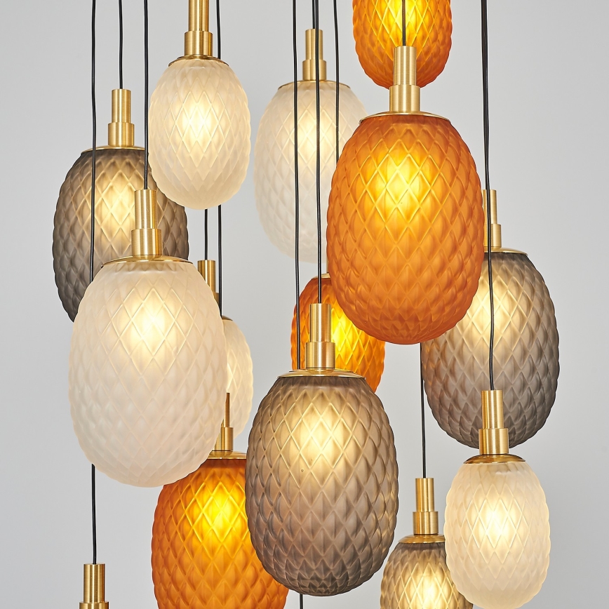 Suspension sur câble CACTUS 16xG9/5W/230V cuivré/gris/blanc