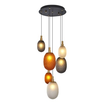 Suspension sur câble CACTUS 6xG9/5W/230V cuivré/gris/blanc