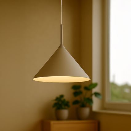 Suspension sur câble CAPITAL 1xGX53/15W/230V Ø 46 cm beige