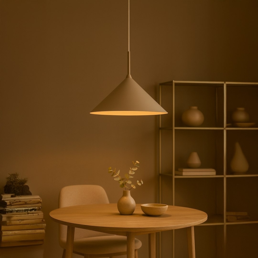 Suspension sur câble CAPITAL 1xGX53/15W/230V Ø 46 cm beige