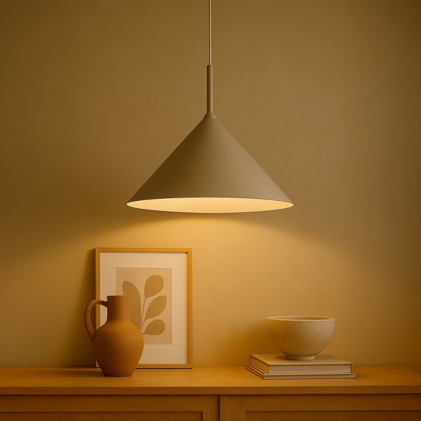 Suspension sur câble CAPITAL 1xGX53/15W/230V Ø 46 cm beige