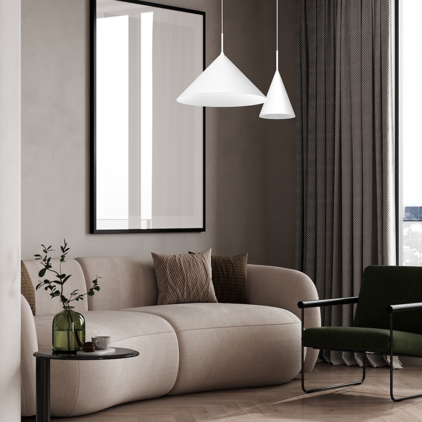 Suspension sur câble CAPITAL 1xGX53/15W/230V Ø 46 cm blanc