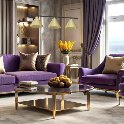 Suspension sur câble CAPITAL 3xGX53/15W/230V, finition dorée