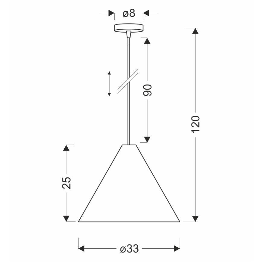 Suspension sur câble CONO 1xE27/40W/230V, placage en acajou