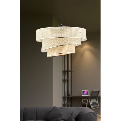 Suspension sur câble COUPER 1xE27/60W/230V crème/chrome brillant
