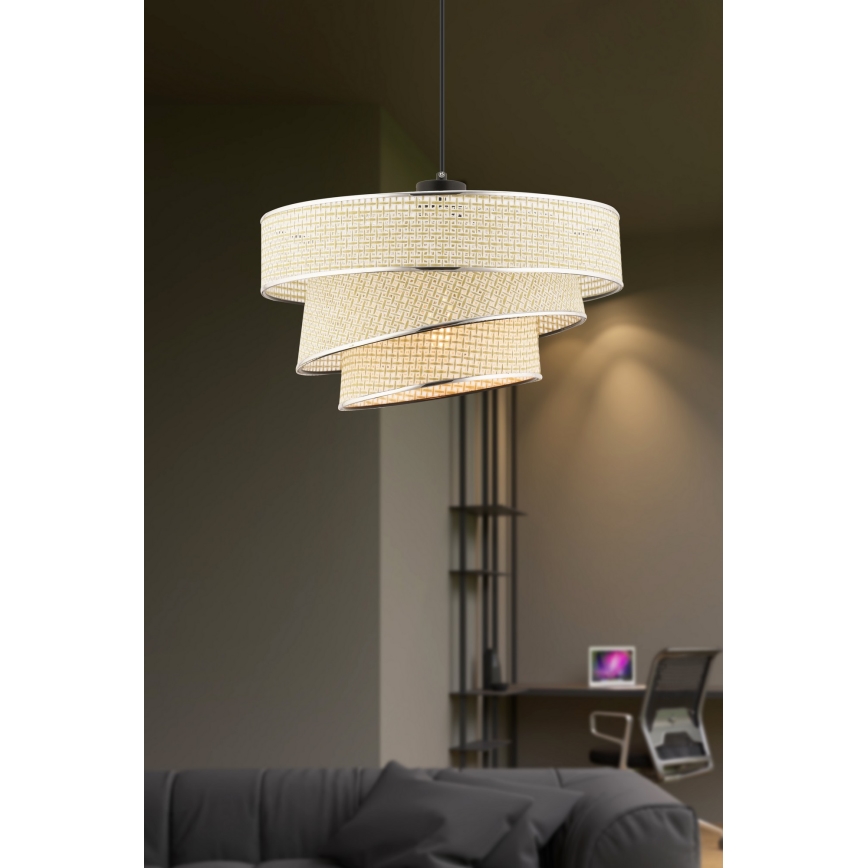 Suspension sur câble COUPER 1xE27/60W/230V crème/chrome brillant