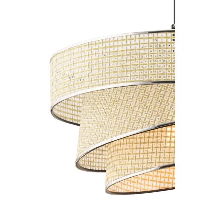 Suspension sur câble COUPER 1xE27/60W/230V crème/chrome brillant