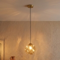 Suspension sur câble CRISTAL 1xE14/15W/230V laiton/beige fumé