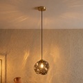 Suspension sur câble CRISTAL 1xE14/15W/230V laiton/noir fumé