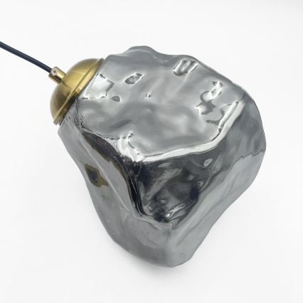 Suspension sur câble CRISTAL 5xE14/15W/230V laiton/noir fumé