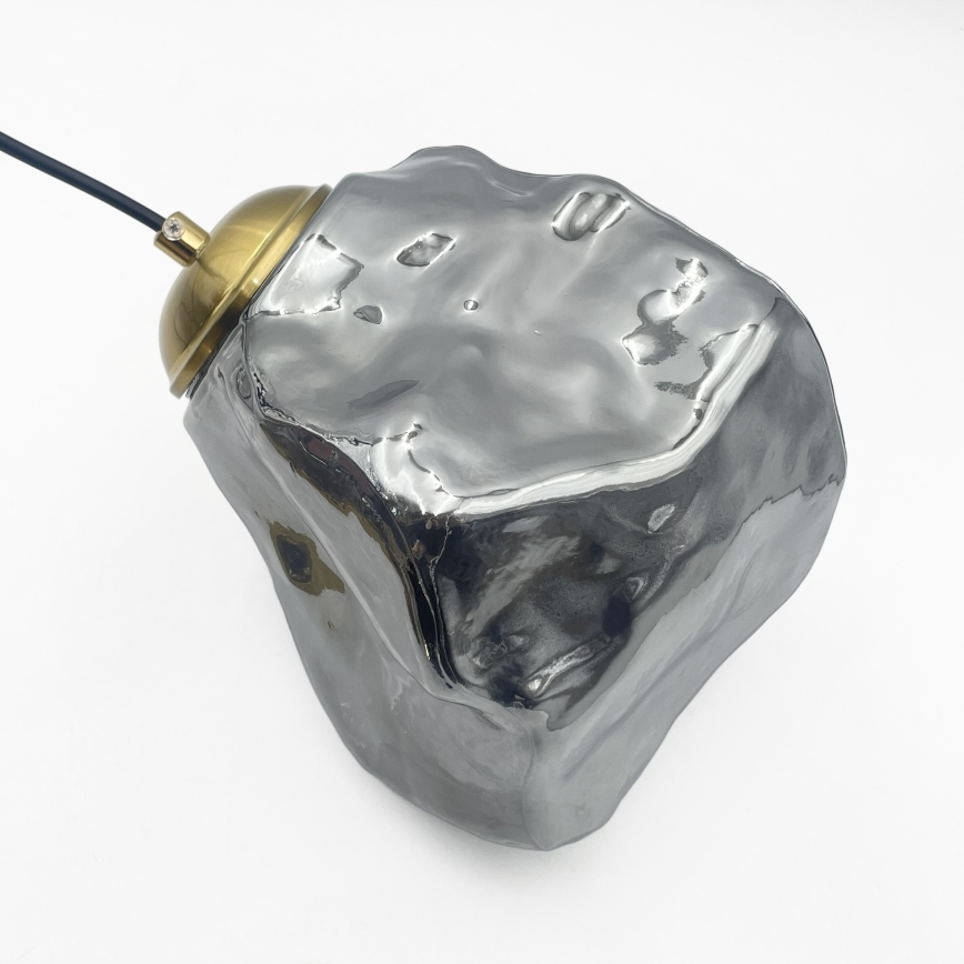 Suspension sur câble CRISTAL 5xE14/15W/230V laiton/noir fumé