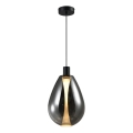 Suspension sur câble DENSO 1xGU10/10W/230V Ø 30 cm chrome noir