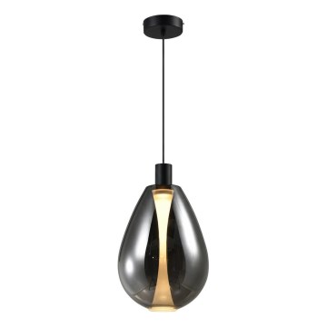 Suspension sur câble DENSO 1xGU10/10W/230V Ø 30 cm chrome noir