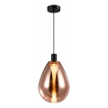 Suspension sur câble DENSO 1xGU10/10W/230V Ø 30 cm cuivrée/noire