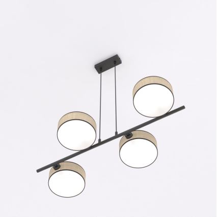 Suspension sur câble DRUMZ 4xE14/10W/230V beige