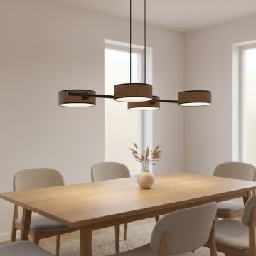 Suspension sur câble DRUMZ 4xE14/10W/230V marron