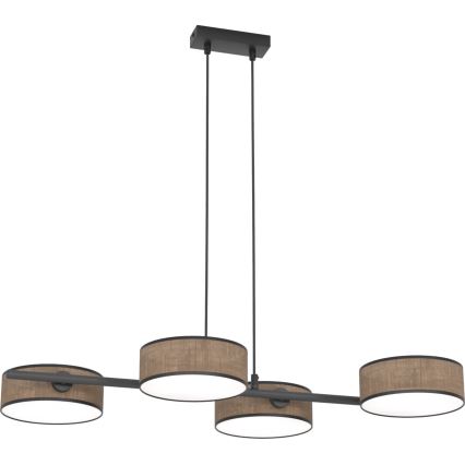 Suspension sur câble DRUMZ 4xE14/10W/230V marron