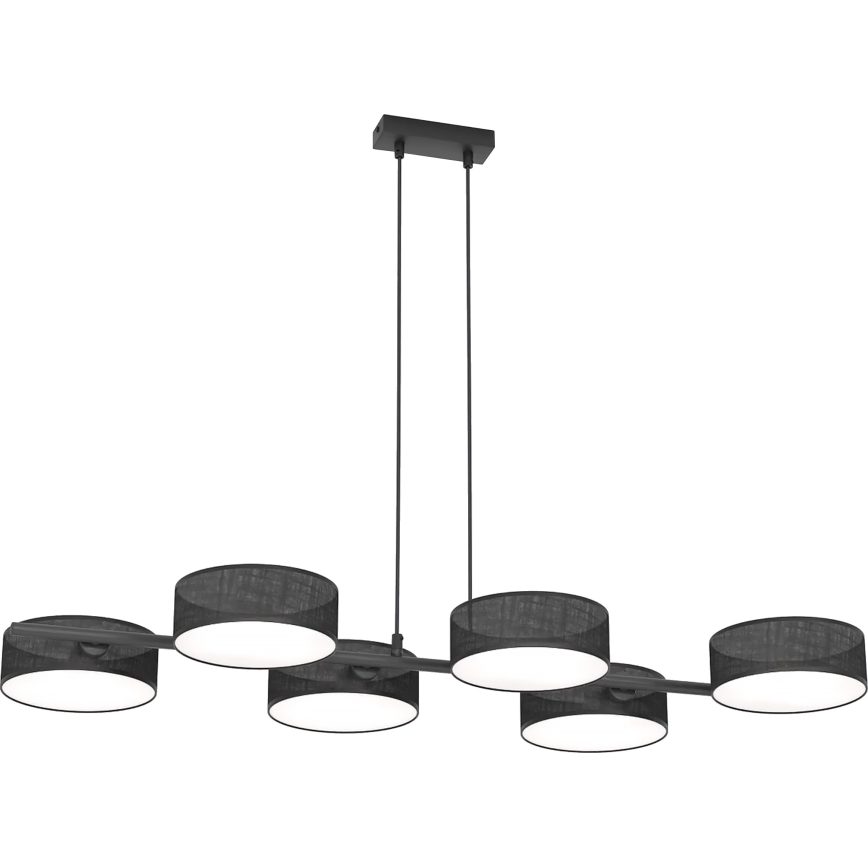 Suspension sur câble DRUMZ 6xE14/10W/230V noire
