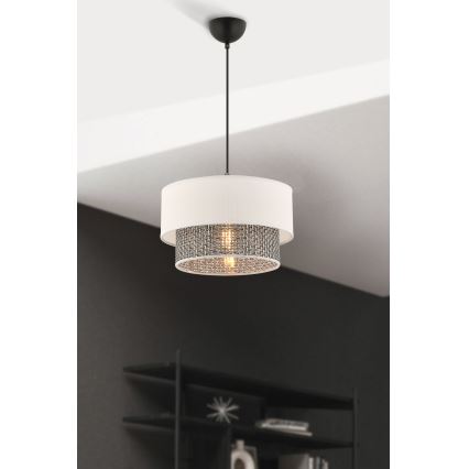 Suspension sur câble ECHO 1xE27/60W/230V crème/gris