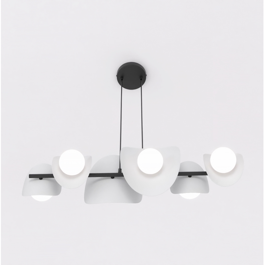 Suspension sur câble ELEMENTI 6xG9/8W/230V grise