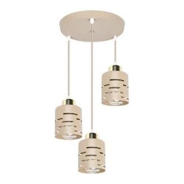 Suspension sur câble ELEN 3xE27/35W/230V, diam. 29 cm, beige/doré