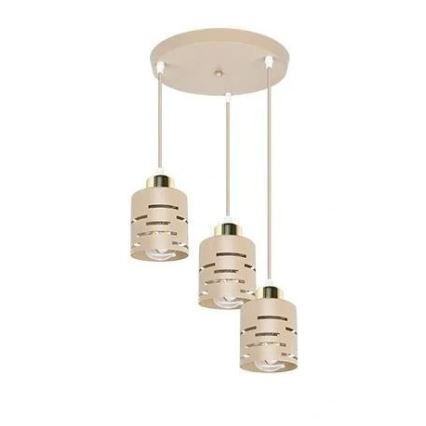 Suspension sur câble ELEN 3xE27/35W/230V, diam. 29 cm, beige/doré