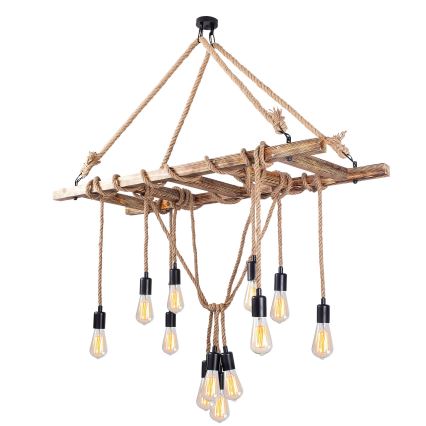 Suspension sur câble EREBOS 12xE27/40W/230V marron
