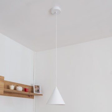 Suspension sur câble ETNA II 1xE27/15W/230V diam. 18,5 cm blanche