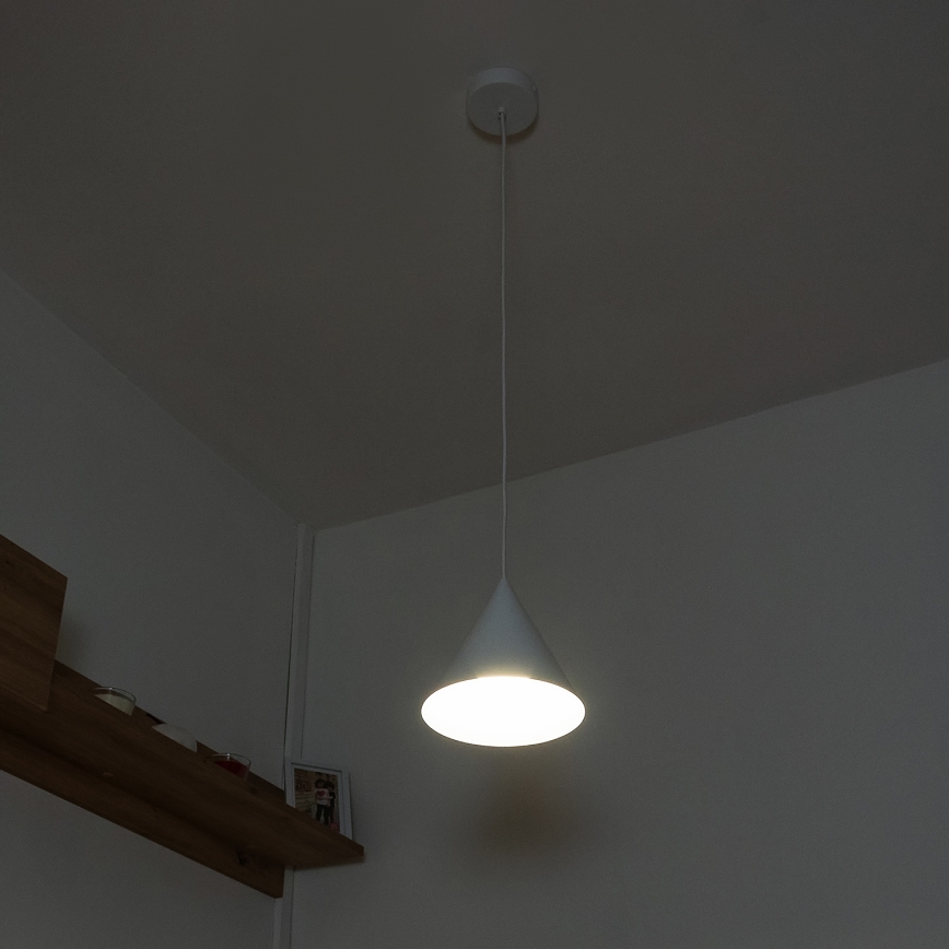 Suspension sur câble ETNA II 1xE27/15W/230V diam. 18,5 cm blanche