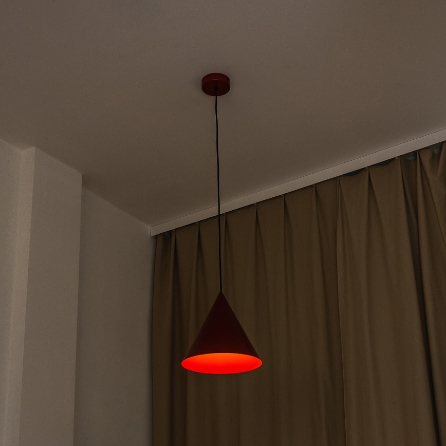 Suspension sur câble ETNA II 1xE27/15W/230V, diam. 25 cm, rouge