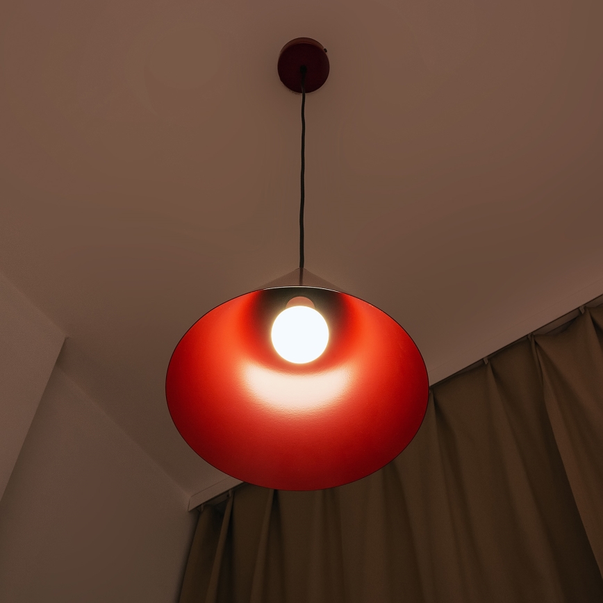 Suspension sur câble ETNA II 1xE27/15W/230V, diam. 25 cm, rouge