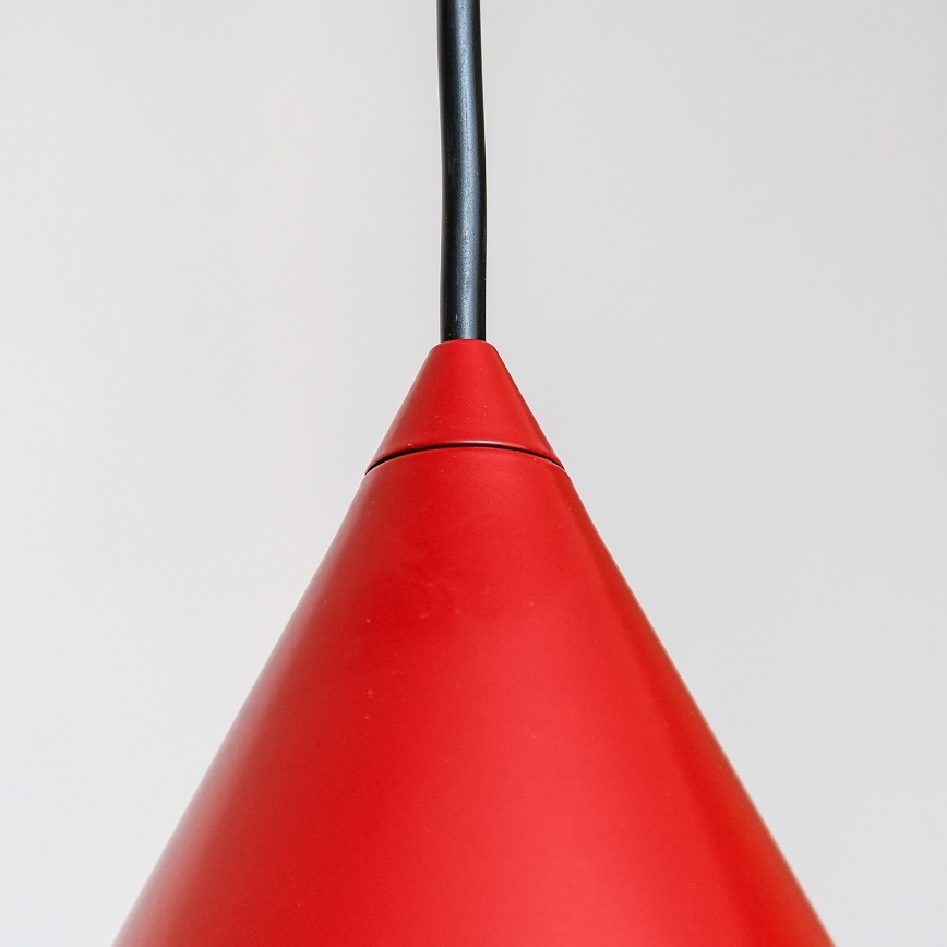 Suspension sur câble ETNA II 1xE27/15W/230V, diam. 25 cm, rouge