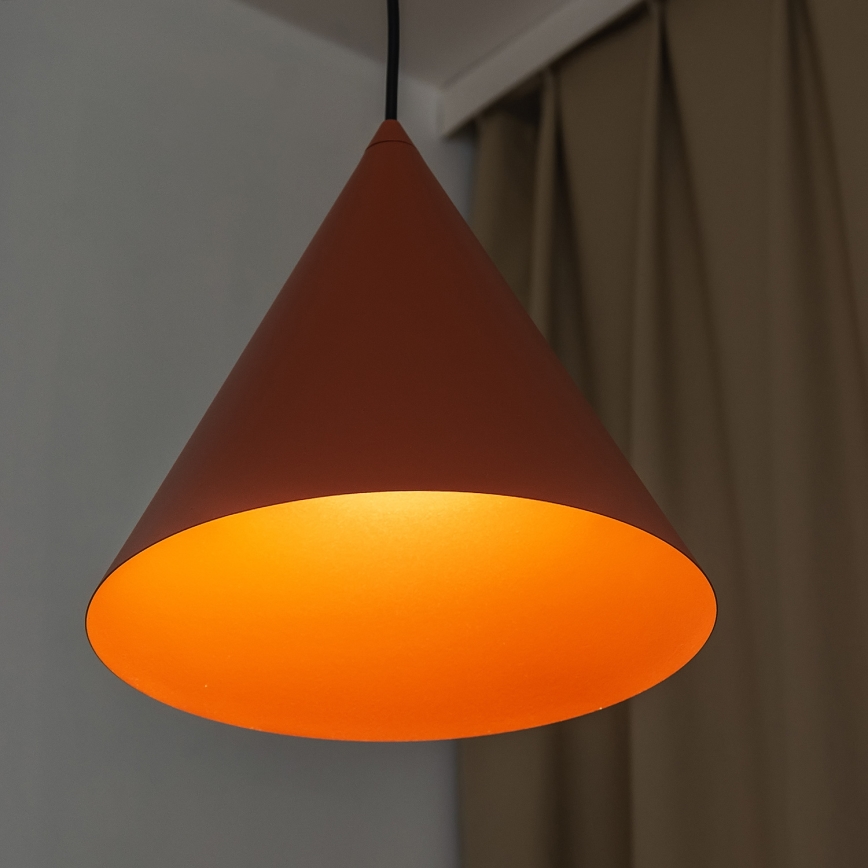 Suspension sur câble ETNA II 1xE27/15W/230V Ø 25 cm orange