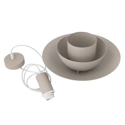 Suspension sur câble FERRO 1xE27/15W/230V, gris