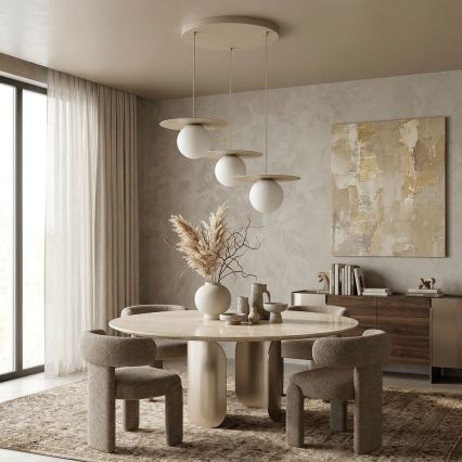 Suspension sur câble FLAT 3xE27/15W/230V beige