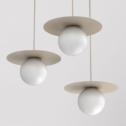 Suspension sur câble FLAT 3xE27/15W/230V beige