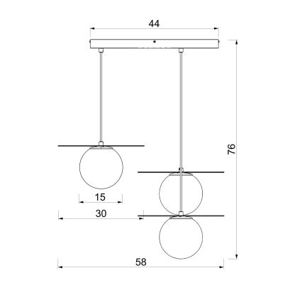 Suspension sur câble FLAT 3xE27/15W/230V beige