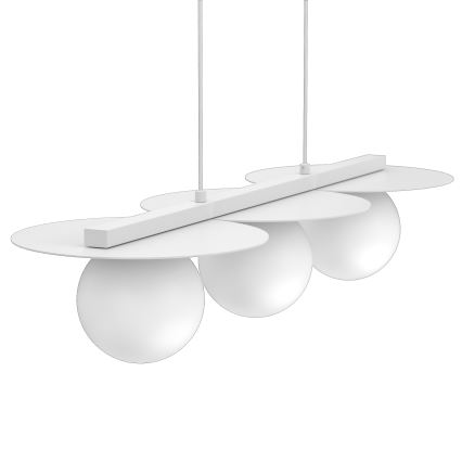 Suspension sur câble FLAT 3xE27/15W/230V blanche
