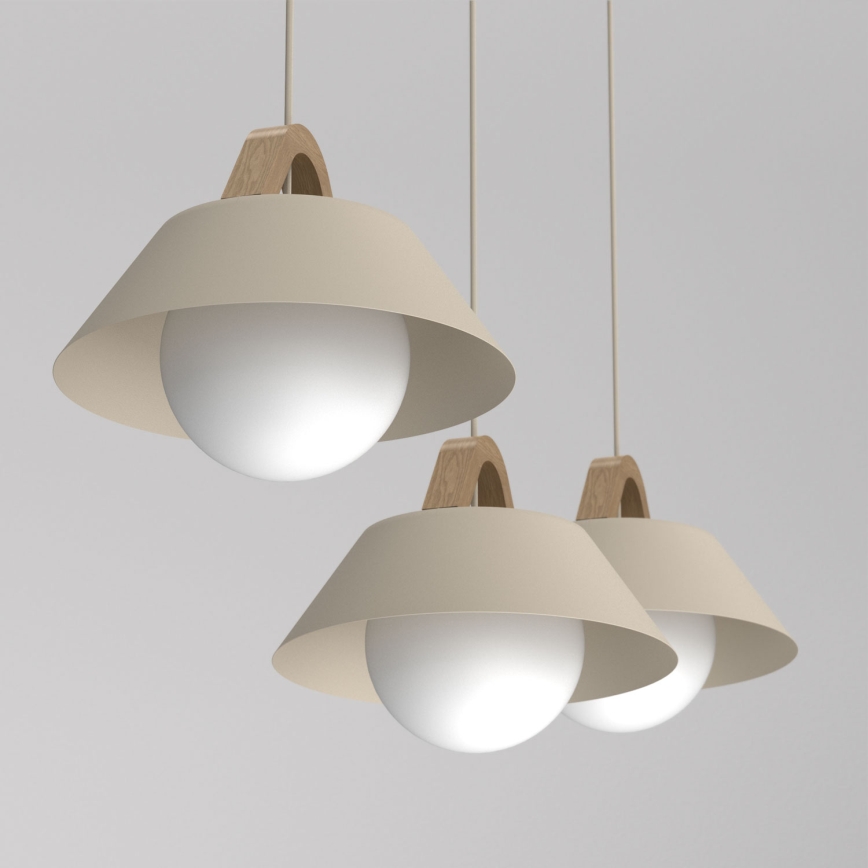 Suspension sur câble FUNDA 3xE27/15W/230V beige