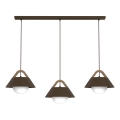 Suspension sur câble FUNDA 3xE27/15W/230V marron