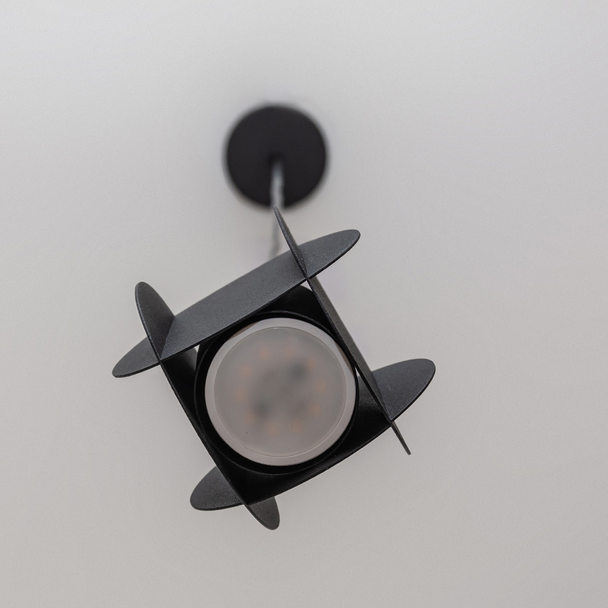 Suspension sur câble GAMBIT 1xGU10/10W/230V noire