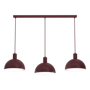 Suspension sur câble HANDA 3xE27/15W/230V bordeaux